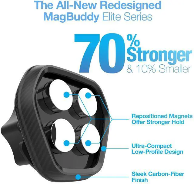 Alt view image 7 of 8 - Naztech MagBuddy Elite Car Dash Cell Phone Holder Mount [Hands Free - Eye Level - Easily Install] Universal Compatibility for iPhone 15/14/13/Pro Max/Pro, Galaxy S23/S22, Most Devices & More [15523]