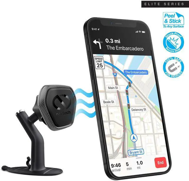 Alt view image 2 of 8 - Naztech MagBuddy Elite Car Dash Cell Phone Holder Mount [Hands Free - Eye Level - Easily Install] Universal Compatibility for iPhone 15/14/13/Pro Max/Pro, Galaxy S23/S22, Most Devices & More [15523]