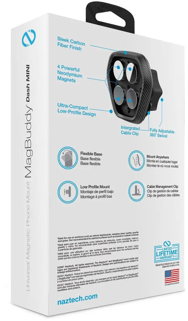 Alt view image 8 of 8 - Naztech MagBuddy Elite Car Dash Cell Phone Holder Mount [Hands Free - Eye Level - Easily Install] Universal Compatibility for iPhone 15/14/13/Pro Max/Pro, Galaxy S23/S22, Most Devices & More [15523]