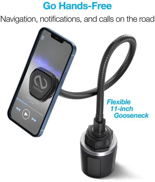 Alt view image 5 of 8 - Naztech MagBuddy Elite XL Car Cup Holder Cell Phone Mount [Hands Free - Easily Install] Universal Compatibility for iPhone 15/14/13/Pro Max/Pro, Galaxy S23/S22, Pixel, Devices & More [Black] 15475