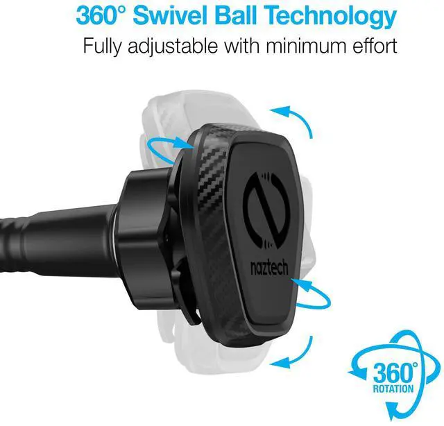 Alt view image 8 of 8 - Naztech MagBuddy Elite XL Car Cup Holder Cell Phone Mount [Hands Free - Easily Install] Universal Compatibility for iPhone 15/14/13/Pro Max/Pro, Galaxy S23/S22, Pixel, Devices & More [Black] 15475