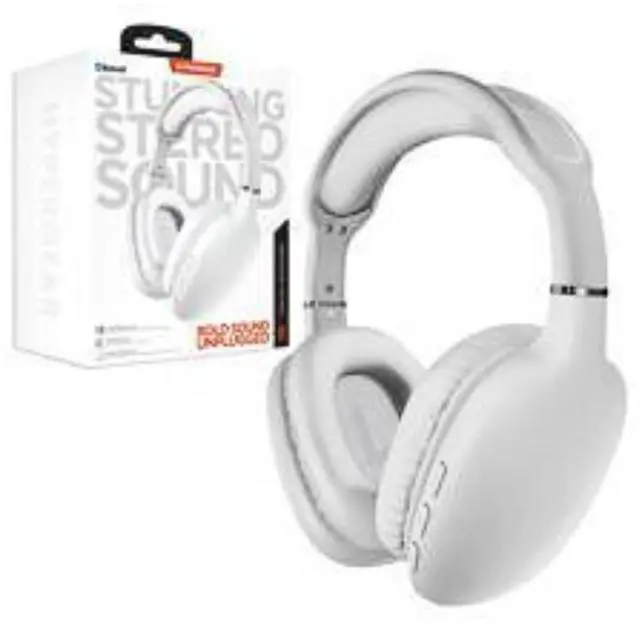 Alt view image 4 of 4 - Hypergear Vibe Bluetooth Wireless Headphones - Over-Ear Wireless Headphones With Noise Isolating Fit  Built-In Mic & Controls  Memory Foam Ear Cups For Travel  Home Office  Gym & More - White