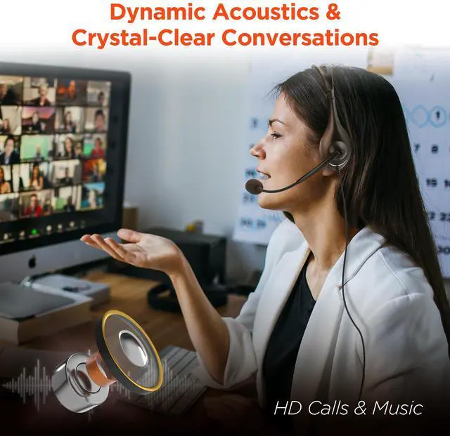 Alt view image 4 of 7 - HyperGear V100 Office Professional Wired Headset w 6 Ft Cord