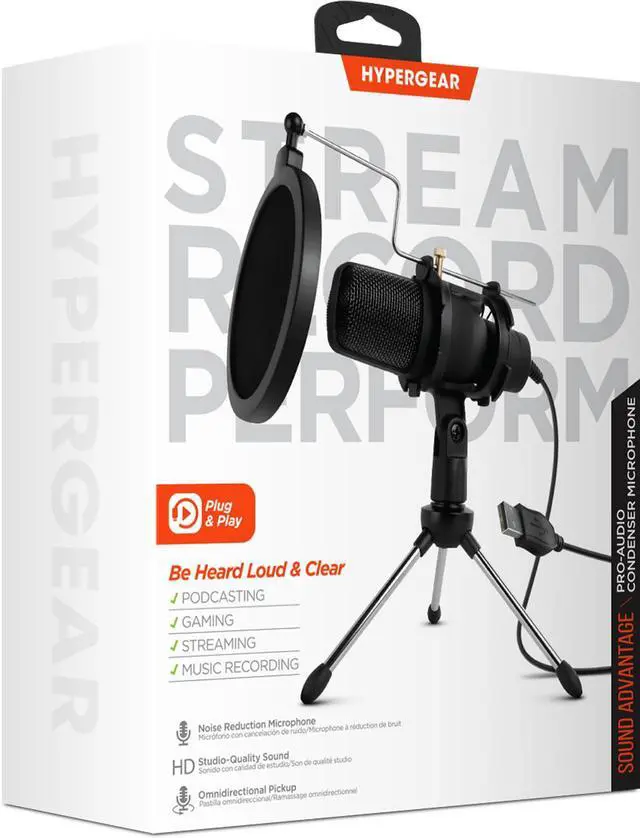 Alt view image 7 of 7 - HyperGear Sound Advantage Pro-Audio Hi-Def Condenser Microphone
