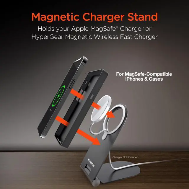 Alt view image 2 of 7 - HyperGear MagView Stand for MagSafe Charger with Adjustable Angles