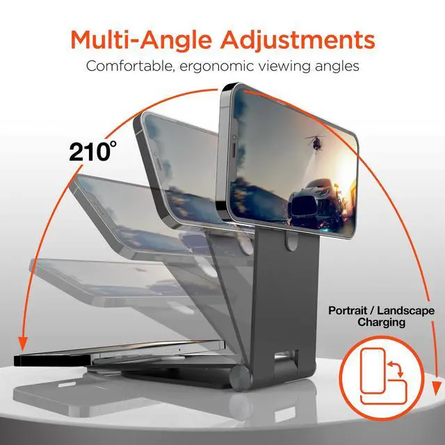 Alt view image 4 of 7 - HyperGear MagView Stand for MagSafe Charger with Adjustable Angles