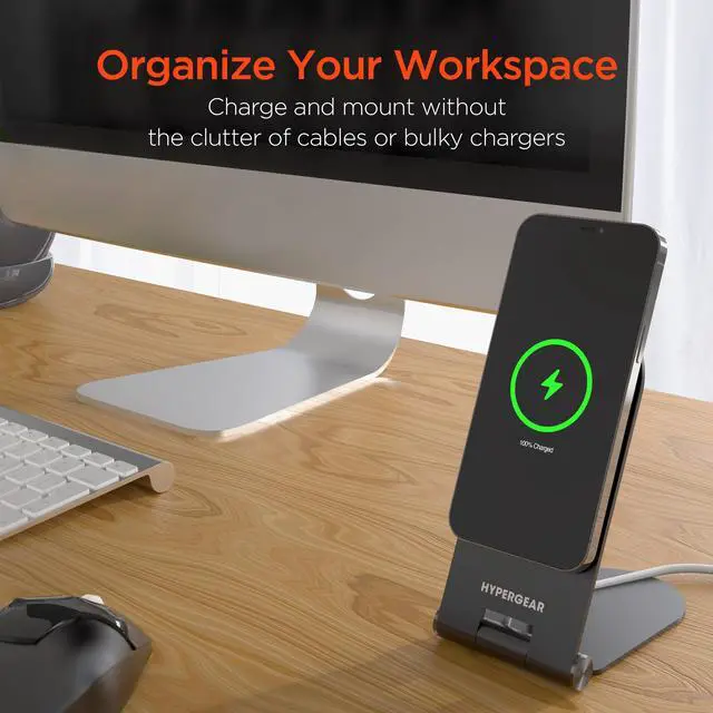 Alt view image 3 of 7 - HyperGear MagView Stand for MagSafe Charger with Adjustable Angles