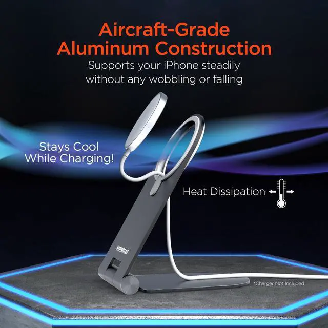 Alt view image 5 of 7 - HyperGear MagView Stand for MagSafe Charger with Adjustable Angles