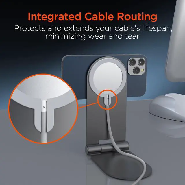 Alt view image 7 of 7 - HyperGear MagView Stand for MagSafe Charger with Adjustable Angles