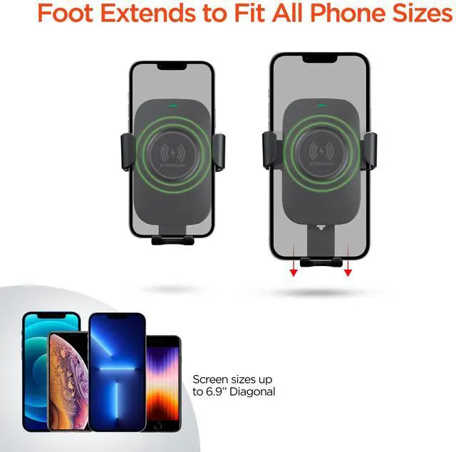 Alt view image 6 of 7 - HyperGear Gravity 15W Wireless Fast Charge Mount - Hands-Free