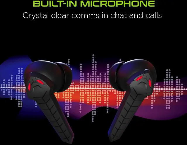Alt view image 7 of 9 - true wireless gaming earbuds with mic, hypergear cobrastrike gaming earbuds with 3d positional audio & 60ms ultra-low latency and quick bluetooth pairing, secure in-ear fit for noise isolation [15524]