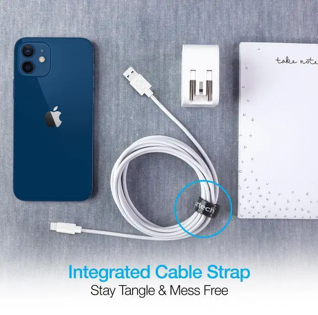 Alt view image 7 of 7 - Naztech USB to MFi Lightning Cable 12ft