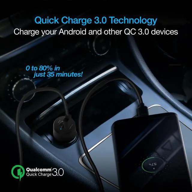 Alt view image 6 of 7 - Naztech SpeedMax65 PD65W + QC3 Car Charger