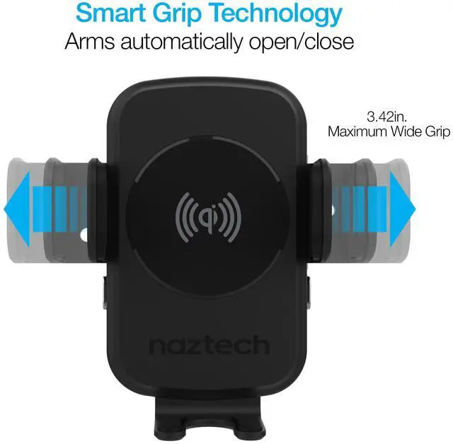 Alt view image 3 of 7 - Naztech Smart Grip Wireless Charging Car Mount