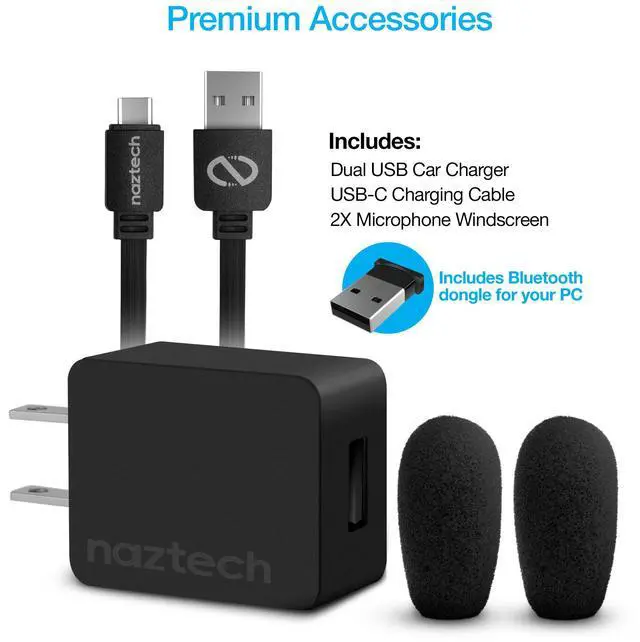 Alt view image 4 of 9 - wireless bluetooth headset with mic, naztech nxt-700 pro home/office headset with noise cancelling mic, all day comfort, 32hr talk time for laptops, online class, call center, zoom/meet & more [15504]