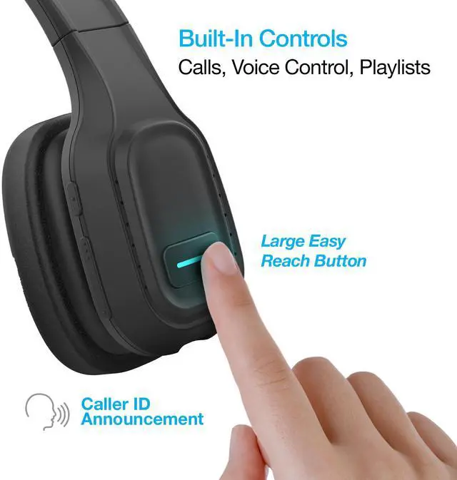 Alt view image 6 of 9 - wireless bluetooth headset with mic, naztech nxt-700 pro home/office headset with noise cancelling mic, all day comfort, 32hr talk time for laptops, online class, call center, zoom/meet & more [15504]