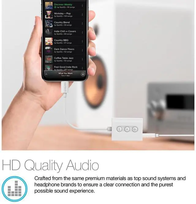 Alt view image 4 of 7 - Naztech MFI Lightning to 3.5mm Audio + Charging Adapter