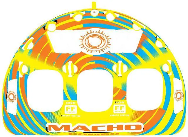 Alt view image 4 of 7 - WOW Watersports Macho 1-3 Person Towable Water Tube For Pool and Lake