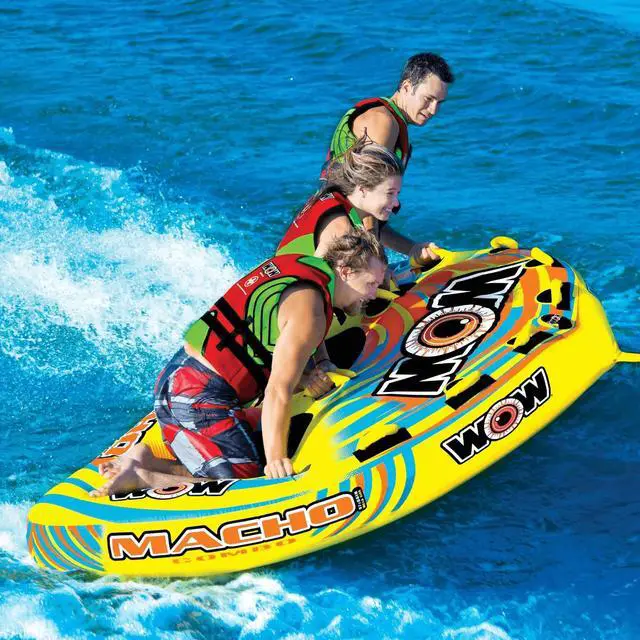 Alt view image 2 of 7 - WOW Watersports Macho 1-3 Person Towable Water Tube For Pool and Lake