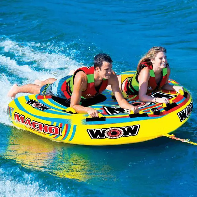 Alt view image 5 of 7 - WOW Watersports Macho 1-3 Person Towable Water Tube For Pool and Lake