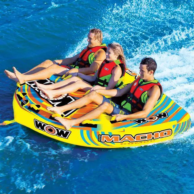 Main image of WOW Watersports Macho 1-3 Person Towable Water Tube For Pool and Lake