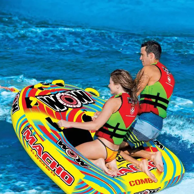 Alt view image 3 of 7 - WOW Watersports Macho 1-3 Person Towable Water Tube For Pool and Lake