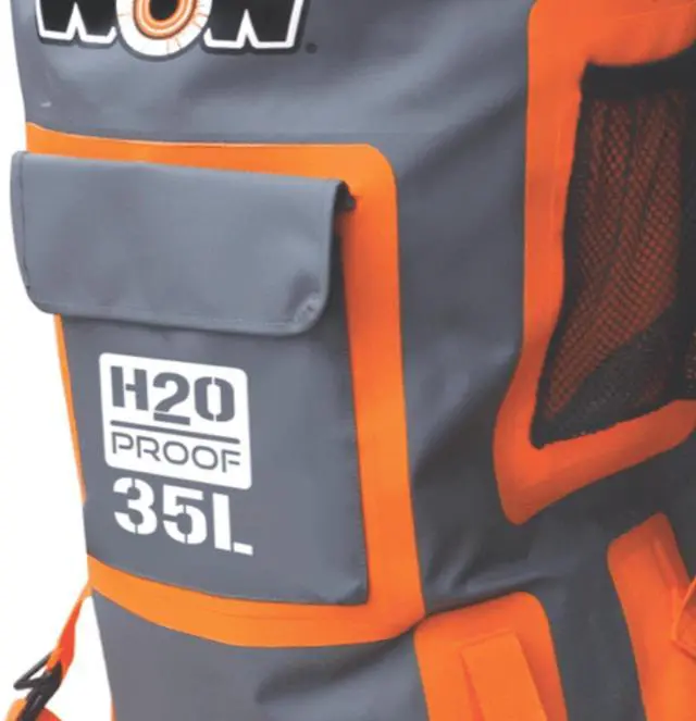 Alt view image 2 of 3 - WOW Watersports H2O Proof Dry Backpack in Orange with Adjustable Strap