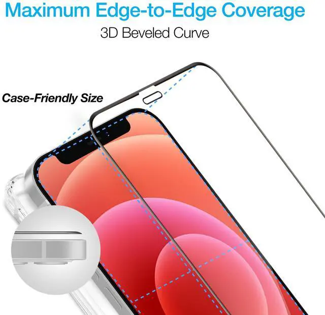 Alt view image 5 of 7 - Naztech IntelliShield Tempered Glass Screen Protector with 3D Edge