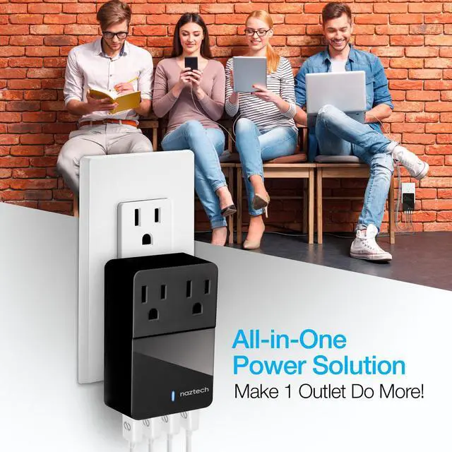 Alt view image 2 of 7 - Naztech Fast Multi-Device Charger- 2 Outlets + 4 USB Port
