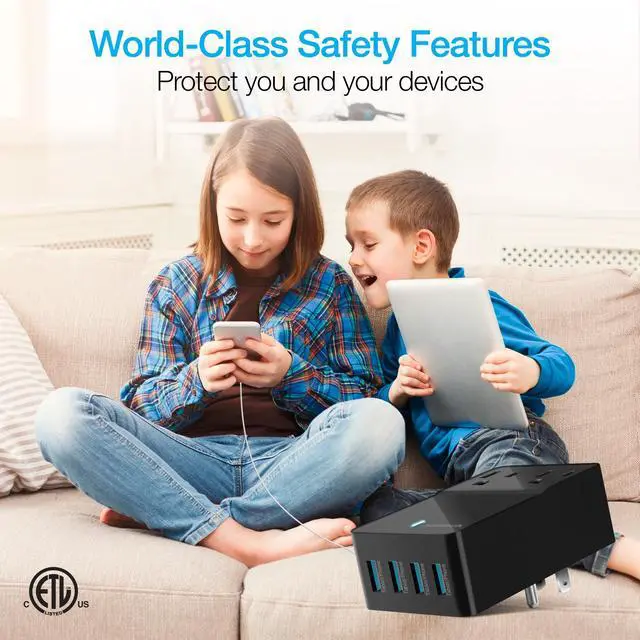 Alt view image 6 of 7 - Naztech Fast Multi-Device Charger- 2 Outlets + 4 USB Port