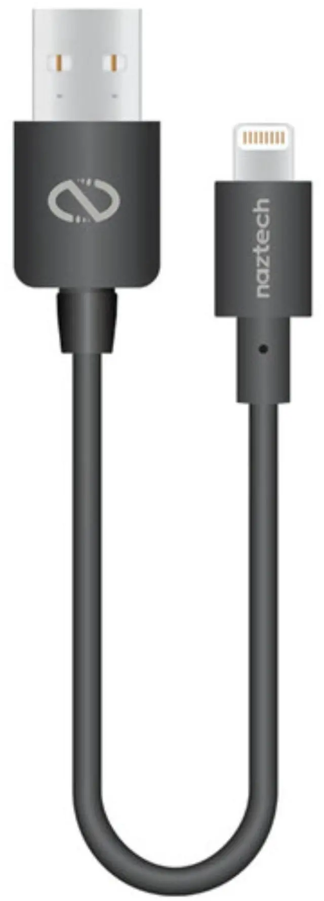 Alt view image 2 of 4 - Naztech MFi Lightning Charge/Sync 6in USB Cable Transfer Data, Music & Pictures in Seconds Compatible for iPhone SE 2020/XS Max/X, iPad + More [Black]