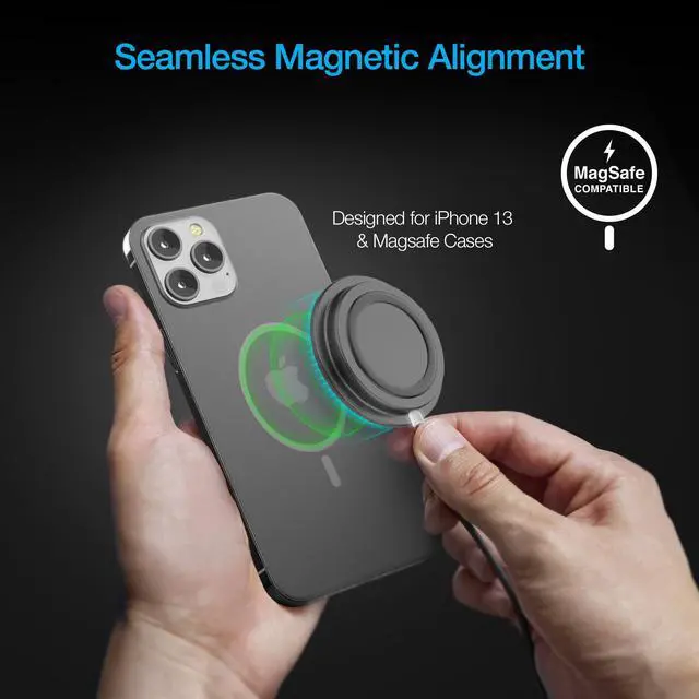 Alt view image 6 of 7 - Naztech Alloy Magnetic 15W Wireless Fast Charger