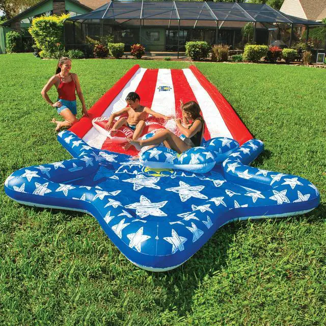Alt view image 3 of 7 - WOW Watersports Americana Stars & Stripes Giant 40ft Backyard Super Slide