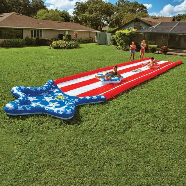 Main image of WOW Watersports Americana Stars & Stripes Giant 40ft Backyard Super Slide