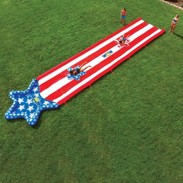 Alt view image 6 of 7 - WOW Watersports Americana Stars & Stripes Giant 40ft Backyard Super Slide