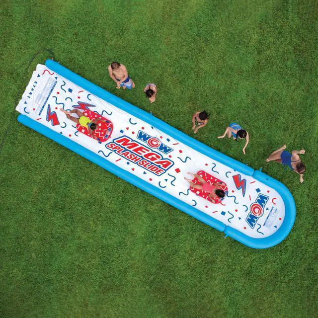 Alt view image 3 of 7 - WOW Watersports 25 Ft Mega Backyard Slide with Splash Pool