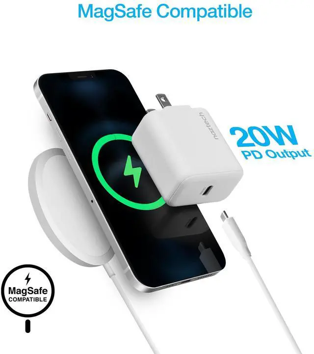 Alt view image 5 of 7 - Naztech 20W PD Wall Charger + USB-C to Lightning 4ft Cable