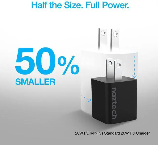 Alt view image 3 of 7 - Naztech 20W PD Mini Fast Wall Charger
