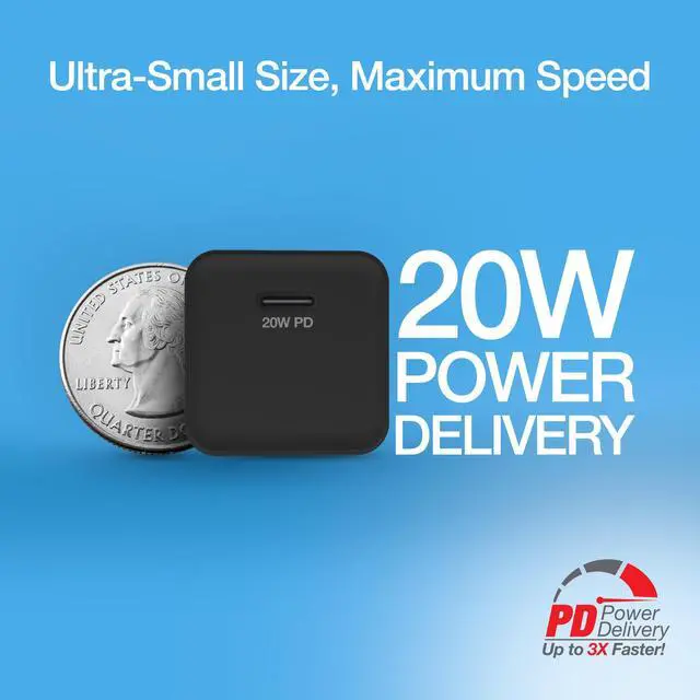 Alt view image 2 of 7 - Naztech 20W PD Mini Fast Wall Charger