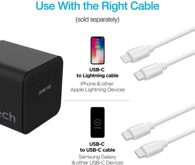 Alt view image 7 of 7 - Naztech 20W PD Mini Fast Wall Charger