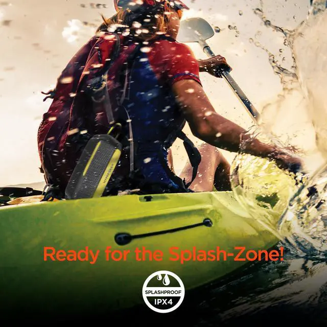 Alt view image 4 of 8 - hypergear wave wireless hd stereo sound speaker [ipx4 waterproof] streams music & calls from any bluetooth device at home, outdoors, beach, park, pool, boat, backyard, or campground (grey/yellow)