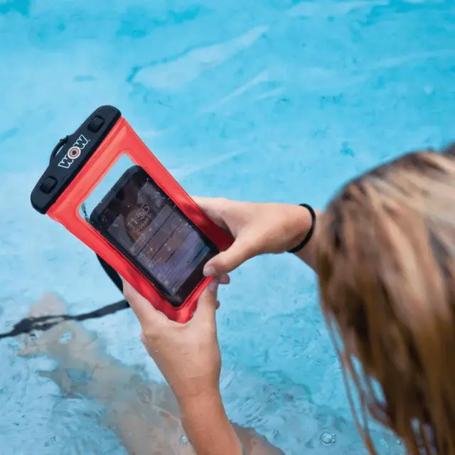 Alt view image 2 of 3 - WOW Watersports H2O-Proof Waterproof Smart Phone Holder 5" x 9" - Red
