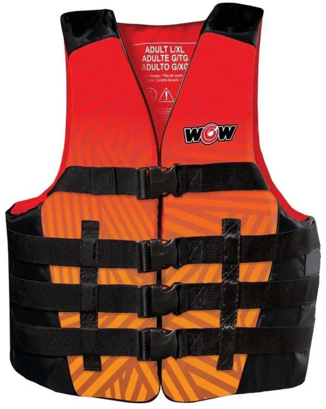 Main image of WOW Watersports Vis-Wave Adult Life Vest - Red - X-Small