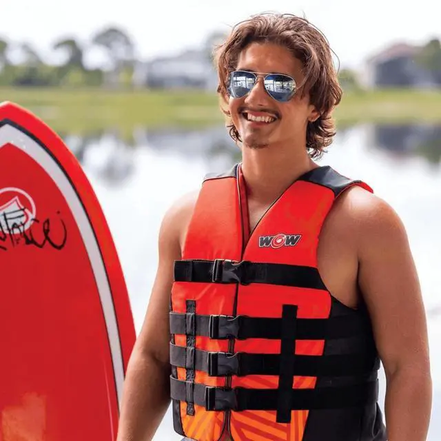 Alt view image 3 of 7 - WOW Watersports Vis-Wave Adult Life Vest - Red - X-Small