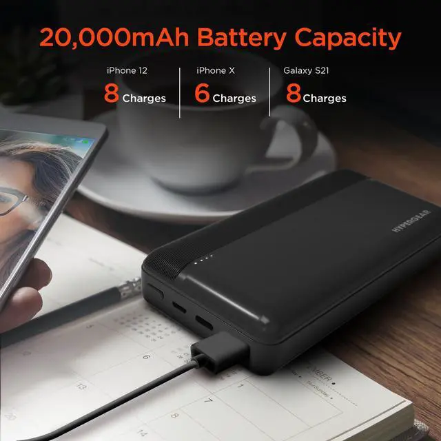 Alt view image 3 of 7 - HyperGear 20000mAh 20W PD + USB Power Bank