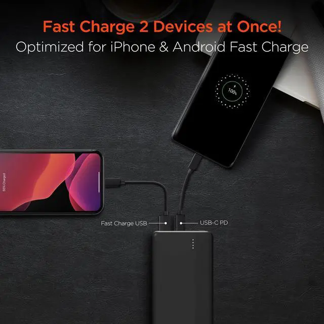 Alt view image 5 of 7 - HyperGear 20000mAh 20W PD + USB Power Bank