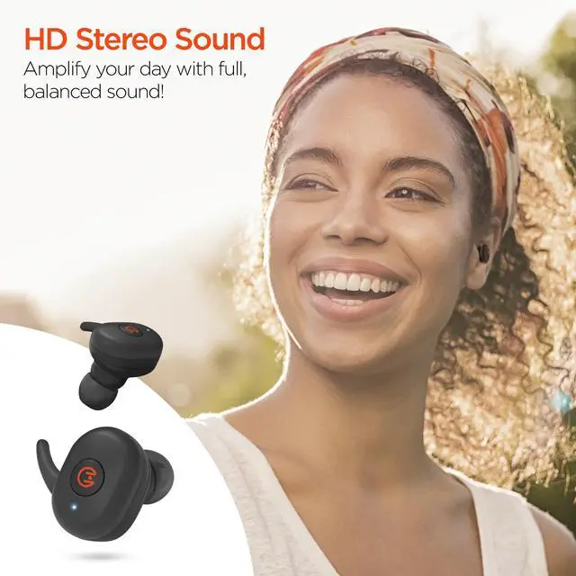 Alt view image 3 of 8 - HyperGear Active True Wireless Bluetooth Earbuds + Portable Pocket-Sized Charging Case [Quick Pairing] Noise Cancelling Mic.  Built-in Touch Control  HD Stereo Sound  IPX5 Waterproof (Black) 14316