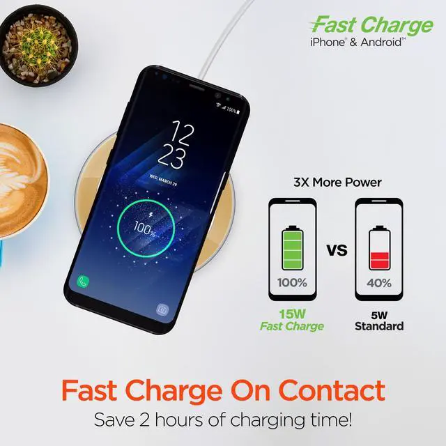 Alt view image 7 of 7 - HyperGear ChargePad Pro 15W Wireless Fast Charger Gold
