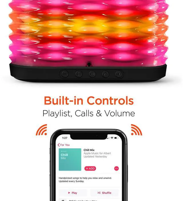 Alt view image 6 of 7 - HyperGear LYTE XL Wireless LED Speaker