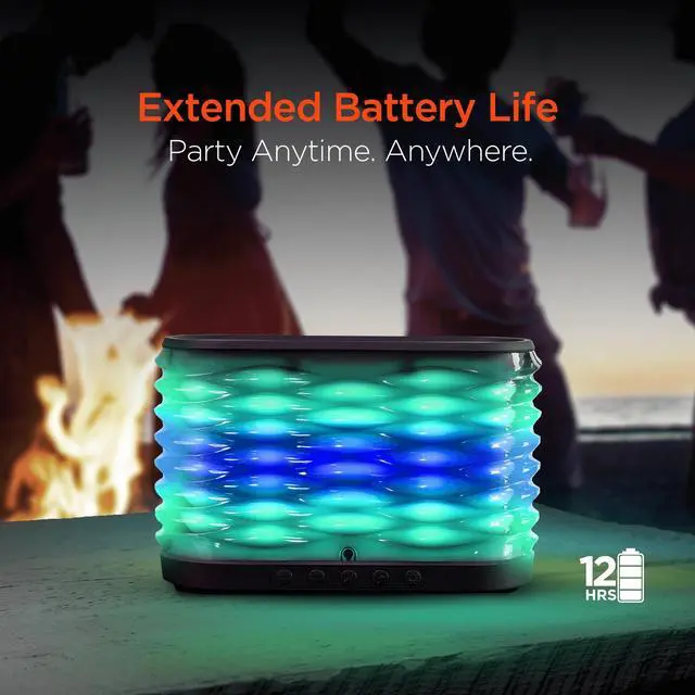 Alt view image 3 of 7 - HyperGear LYTE XL Wireless LED Speaker